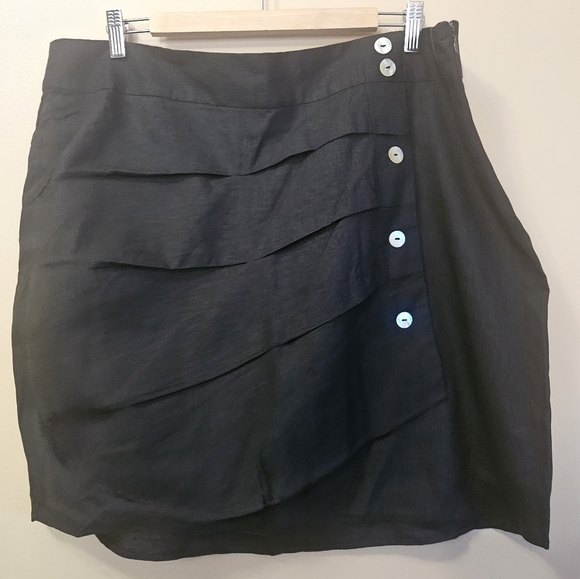 NWT Forever 21 Plus Women's Size XXL Linen Blend Black Skirt - Picture 1 of 5